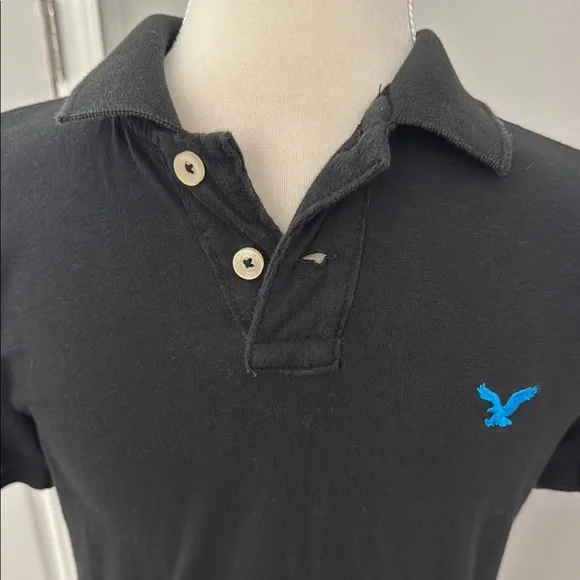 American Eagle Black Polo Shirt - Picture 3 of 5